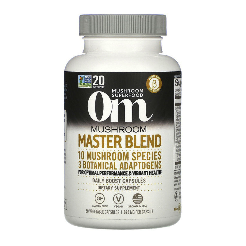 Om Organic Mushroom Nutrition Mushroom Master Blend Vegetable Capsules, 80 Ea